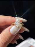 Luxury Fashion 1CT Real Marquise Moissanite Diamond Wedding Engagement Rings for Women 925 Sterling Silver Fine Jewelry